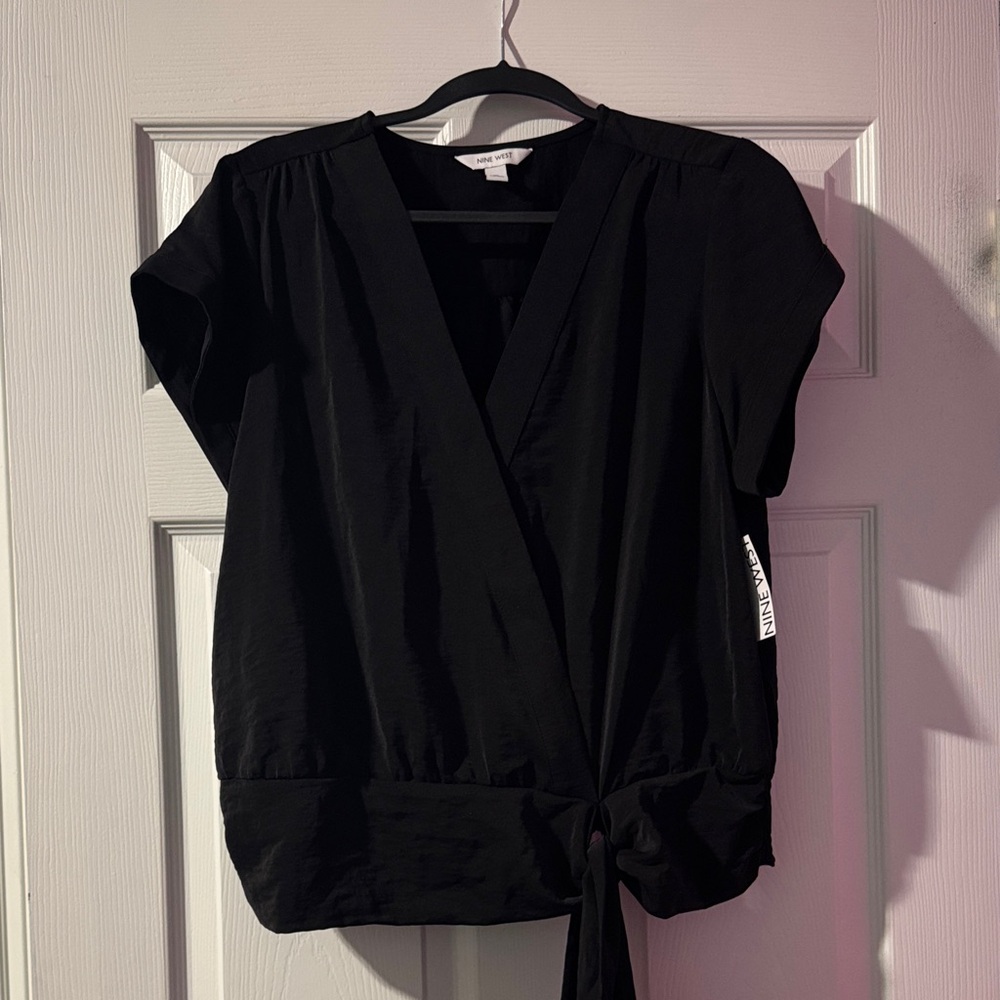 Nine West Black Short Sleeve Blouse